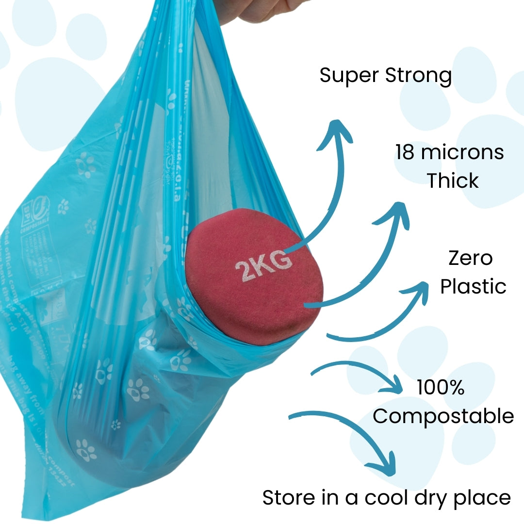 480 Compostable Dog Poop Bags with Handles ($14.50 per box)