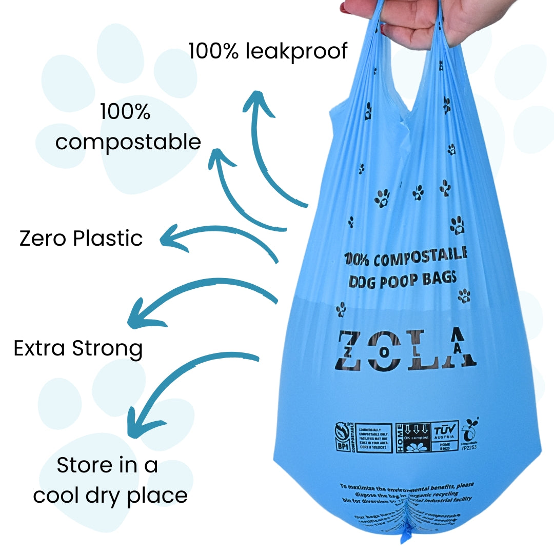 480 Compostable Dog Poop Bags with Handles ($14.50 per box)