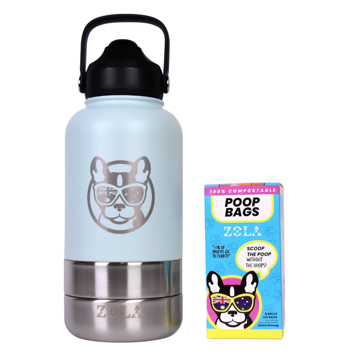 The Dogs Day Out Kit: Water Bottle + Poop Bags + Nose & Toes Balm