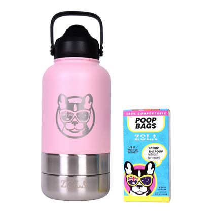The Dogs Day Out Kit: Water Bottle + Poop Bags + Nose & Toes Balm
