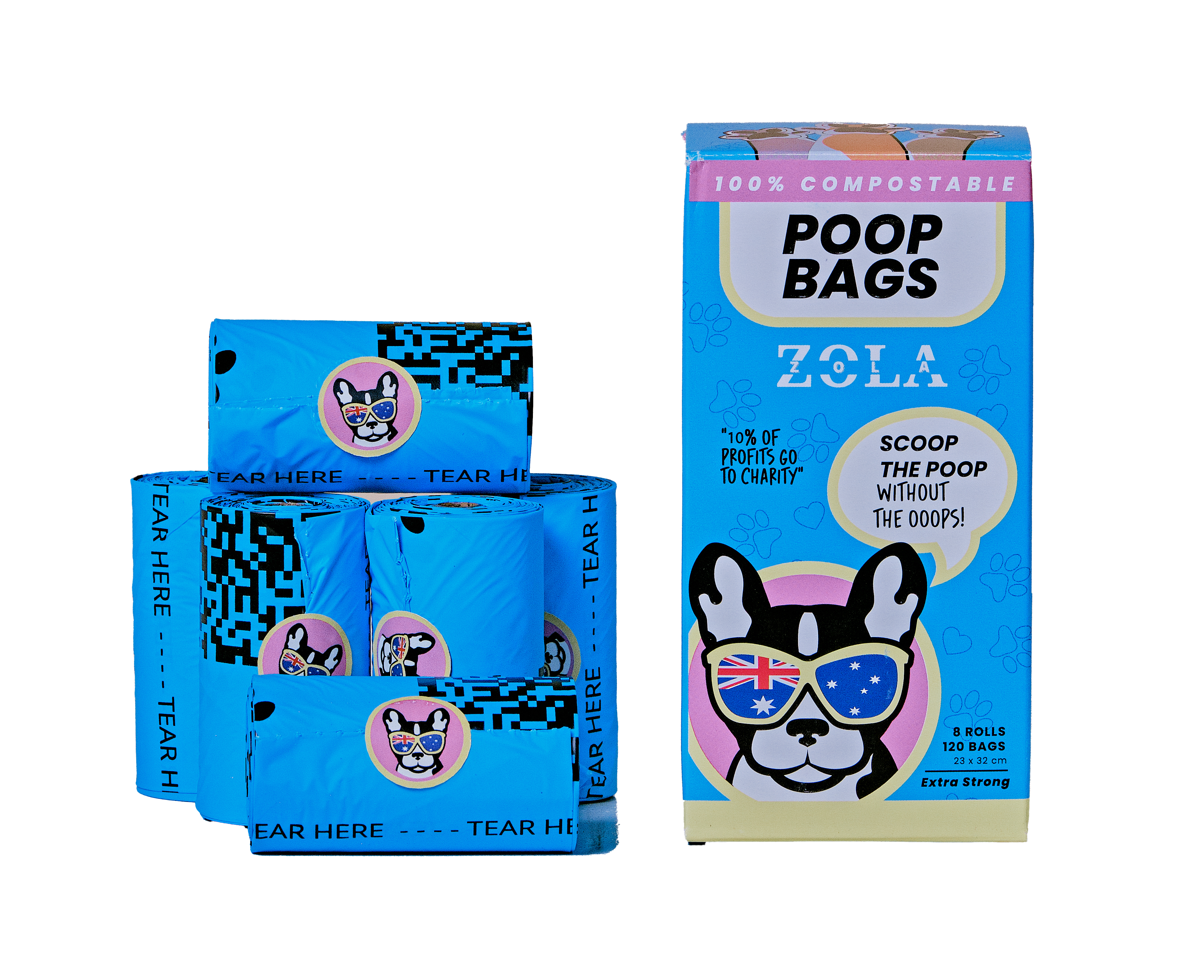 120 Compostable & Biodegradable Dog Poo Bags