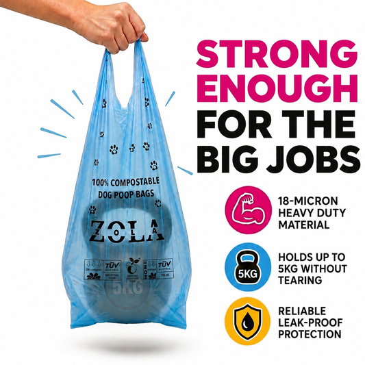 Zola Zola tie handle compostable dog poo bags strength test - holds over 5kg